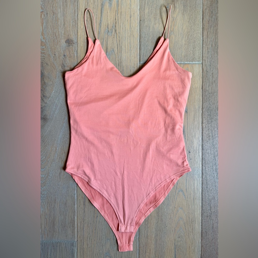 GAZE Women’s Soft Sleeveless Bodysuit Spaghetti Straps Tank Coral Color Size S